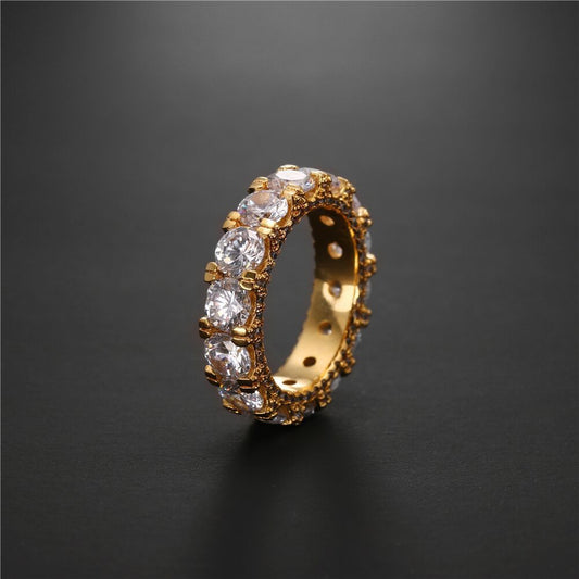 Hip Hop Men's Zircon Ring Prong Setting