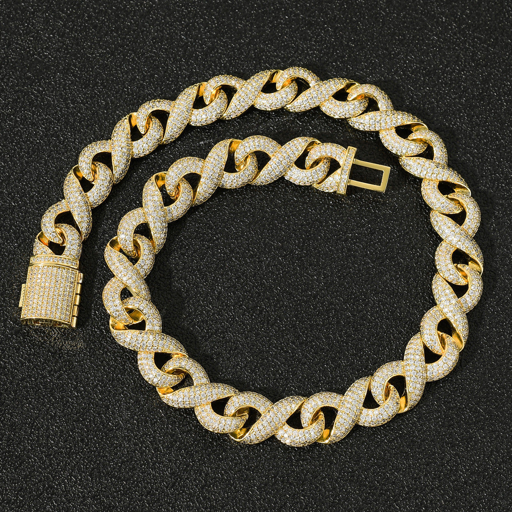 Cuban Chain Micro-inlaid Zircon Hipster Hip-hop