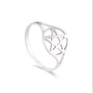 Nordic Lucky Five-Pointed Star Viking Pattern Ring