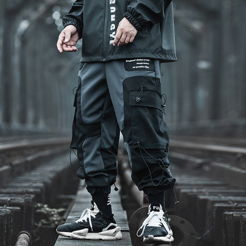 Fashion Trend Functional Wind Overalls Men's Black Tide Brand Student Harem Pants