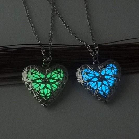 Women's Hollow Heart-shaped Luminous Necklace Ring