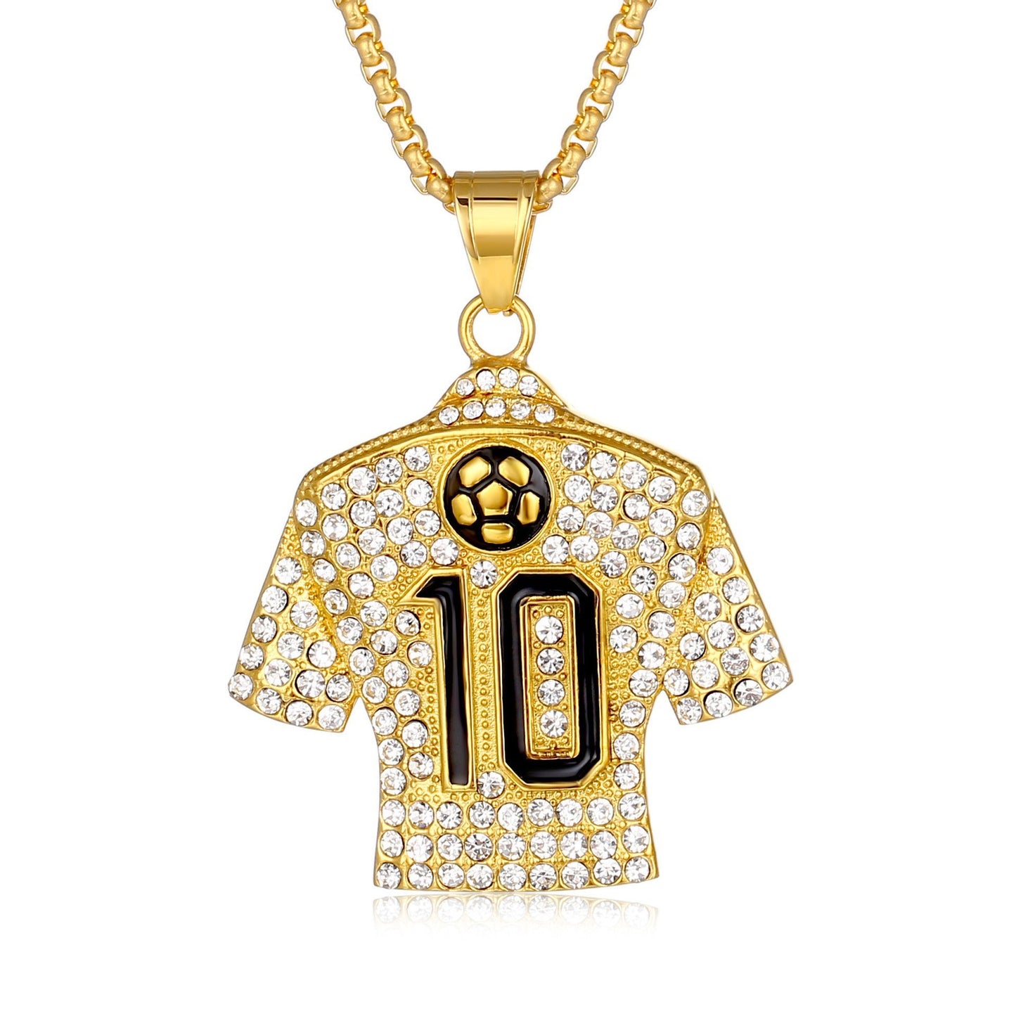 Men's Gold-plated Pendant Ornaments Hip Hop Football Necklace