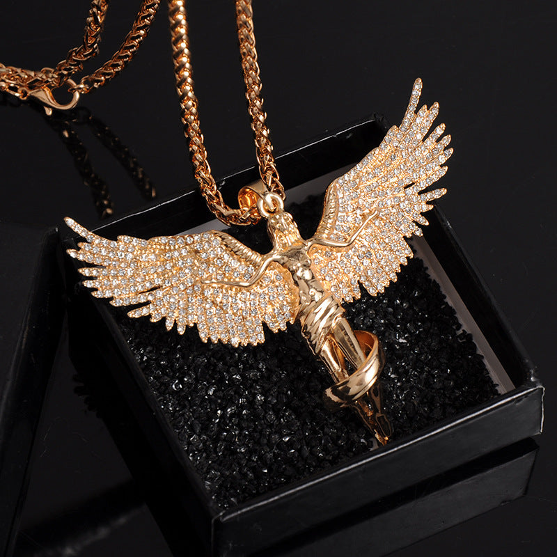 Flying Wing Fairy Hip Hop Goddess Necklace