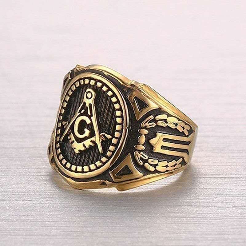 Fashion Punk Ring Domineering Men's Hip Hop Ring Creative Exaggerating Retro Hand Jewelry