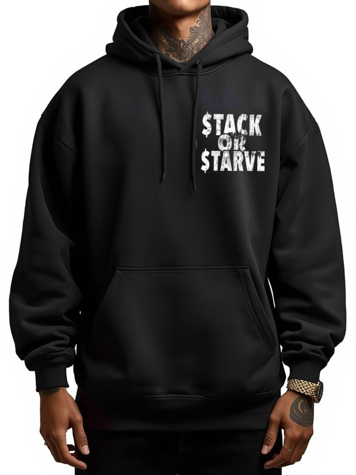 Stack Or Starve Take A Rich Hoodie