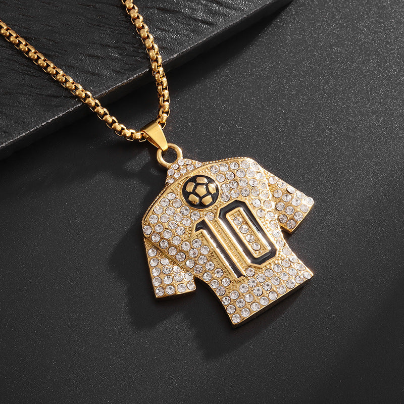 Men's Gold-plated Pendant Ornaments Hip Hop Football Necklace