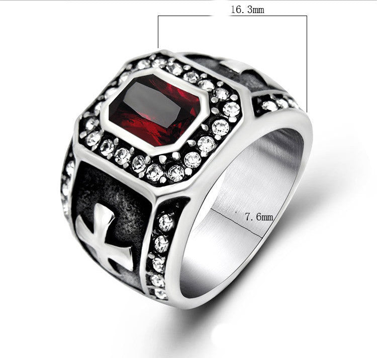 Distressed Men's Ring Jewelry Accessories Fashion Diamond Hip Hop Street