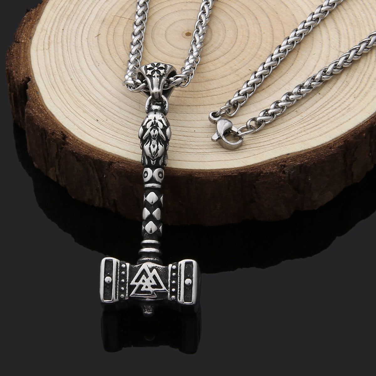 Viking Thor's Hammer Stainless Steel Pendant