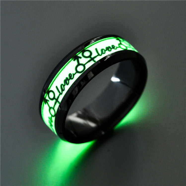 Luminous LOVE Titanium Steel Ring