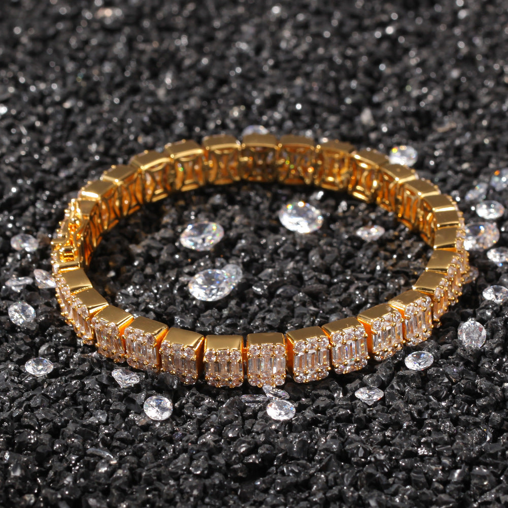 Ladder zircon hip hop bracelet