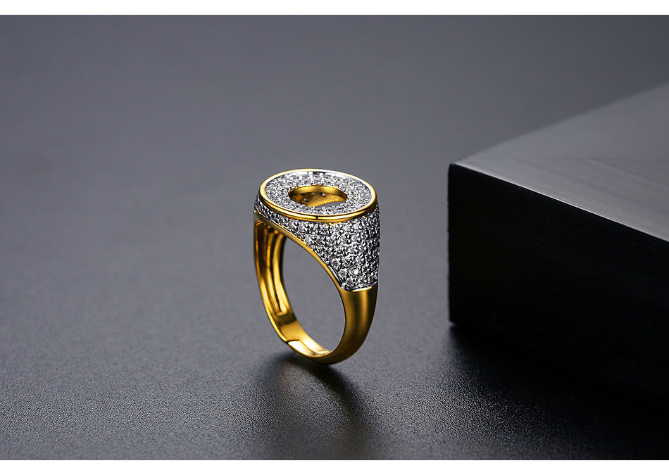 Fashion Hip Hop Ring Zircon Size Adjustable  Women's