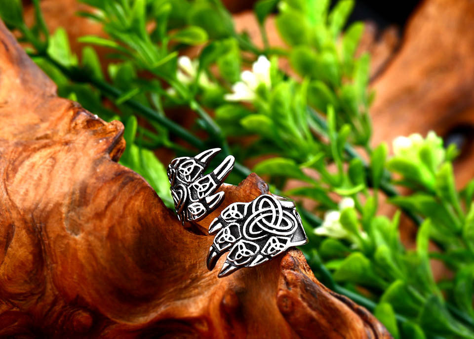 Viking Bear Claw Stainless Steel Ring