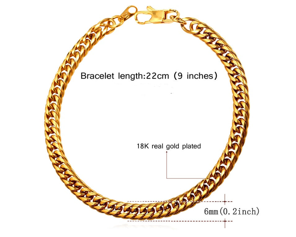 Fashion hip hop stainless steel chain bracelet