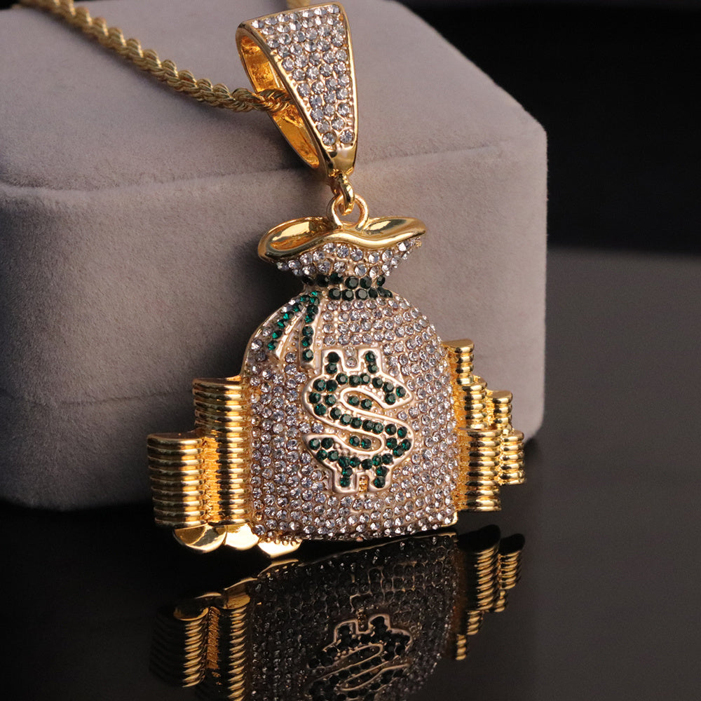 Hip-hop money bag necklace