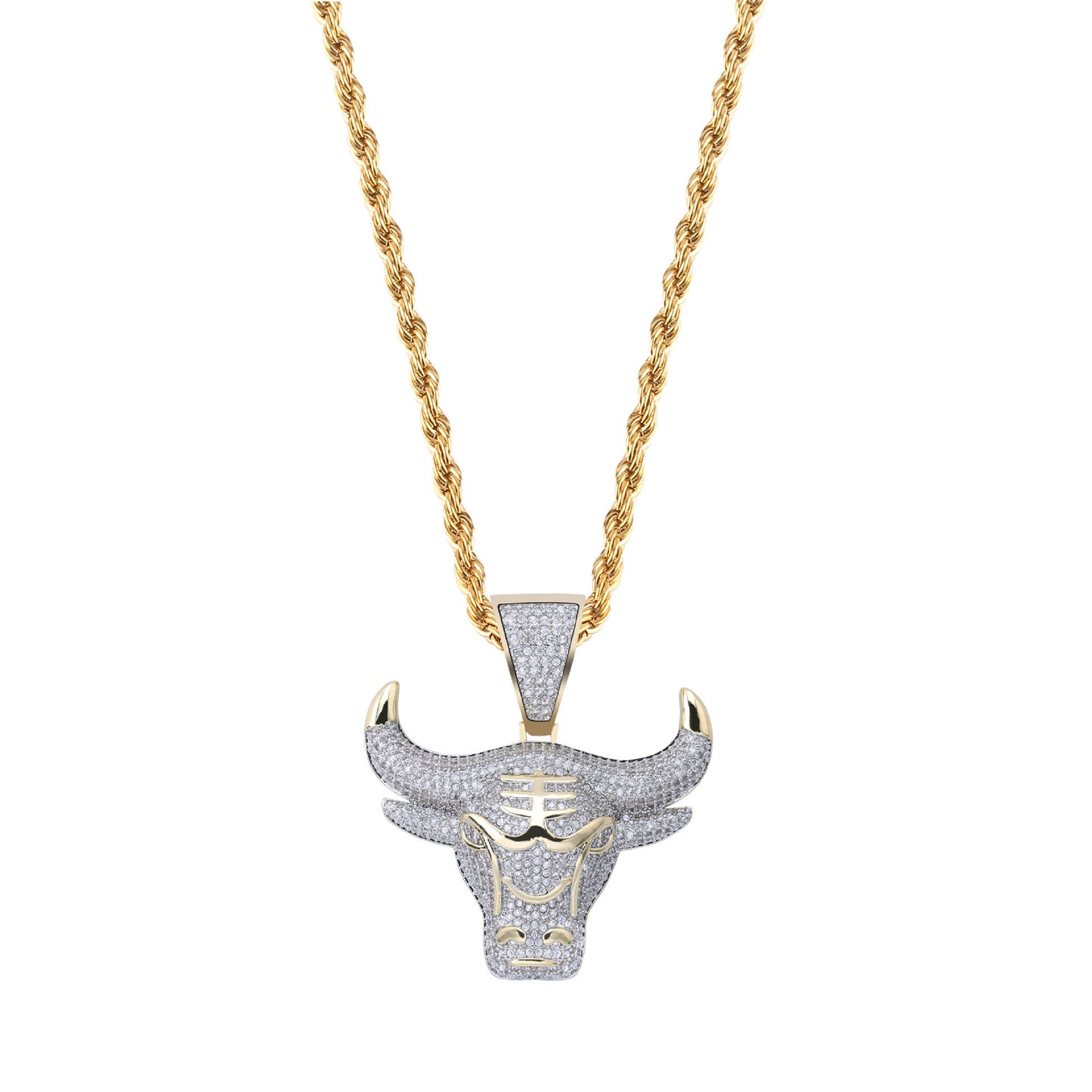 Hip hop Pendant with zircon head Necklace