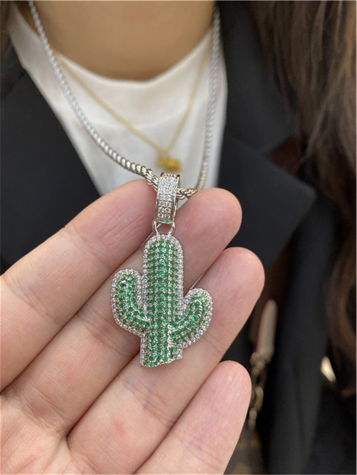 Cactus Pendant Hip Hop Couple Necklace Trend