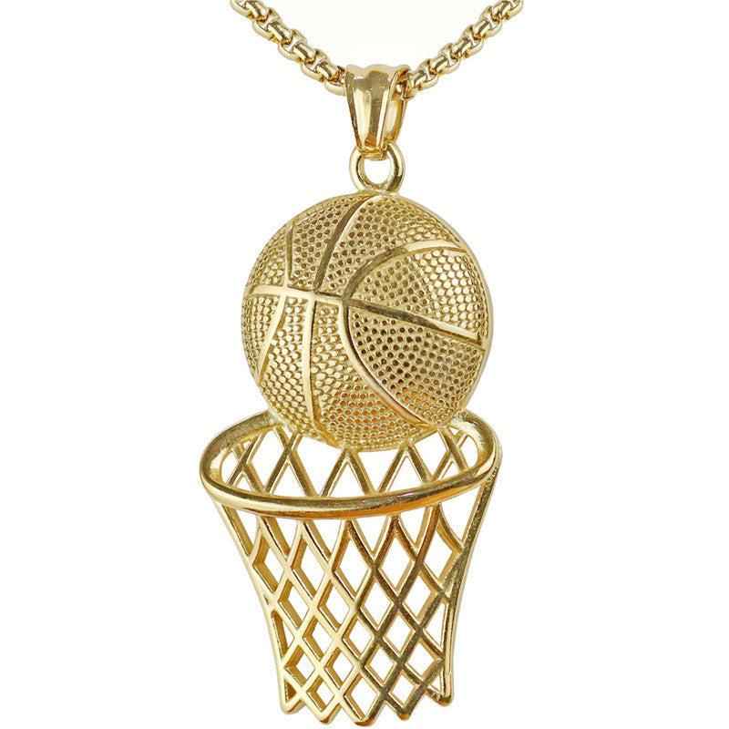 Basketball Frame Pendant Hip Hop Creative Necklace