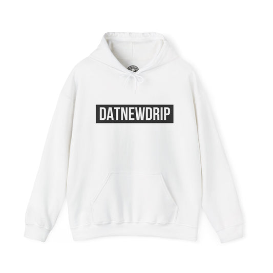 DATNEWDRIP Classic Streetwear Graphic Hoodie Black Bar Logo