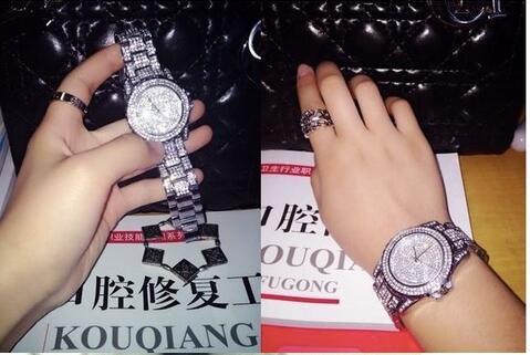 Gypsophila Rhinestone Diamond Steel Strap Watch Rhinestone Ladies Watch