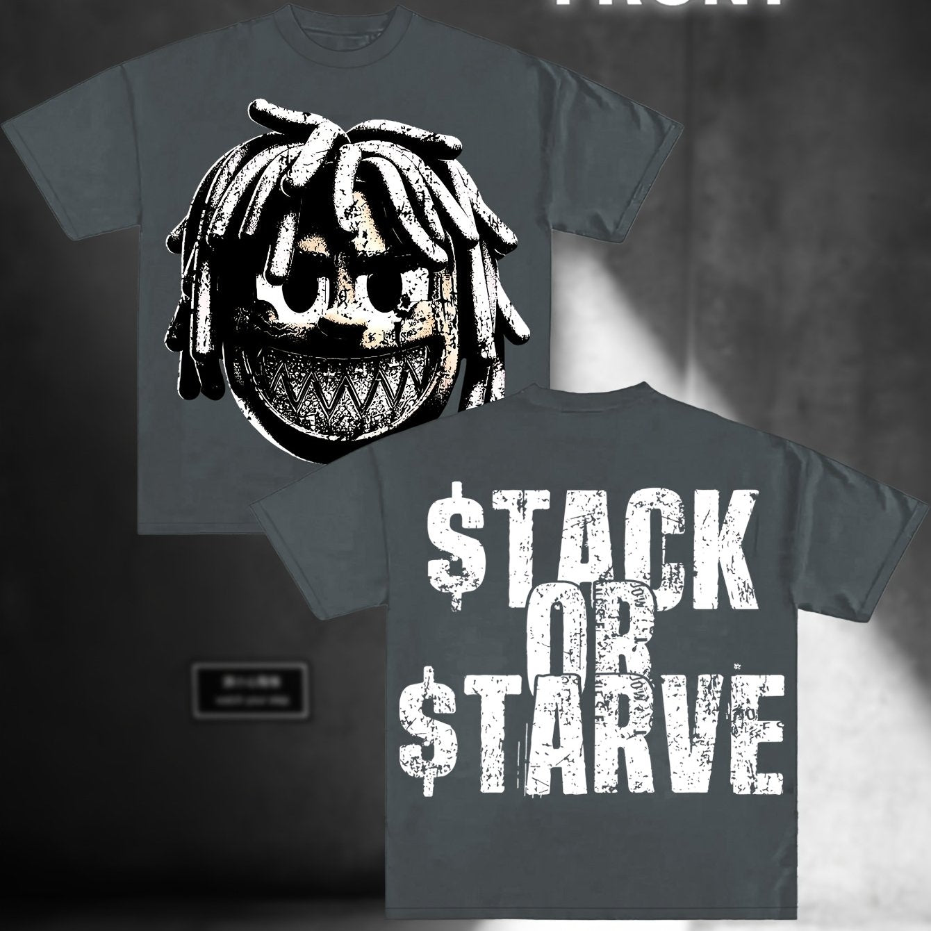 Stack Or Starve Cartoon Boy Tee