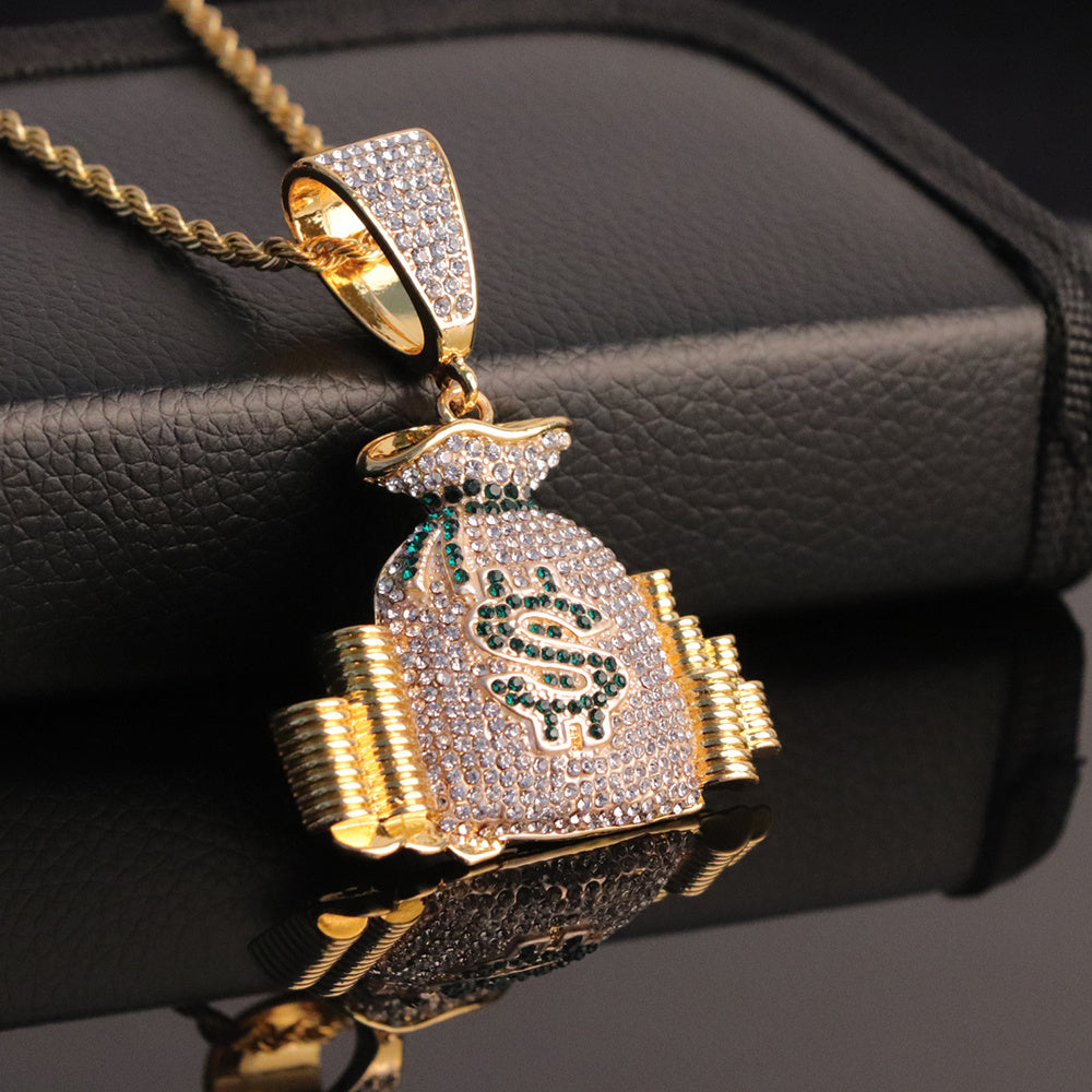 Hip-hop money bag necklace