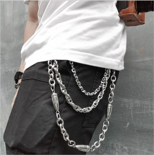 Male Female Hip Hop Pants Chain Waist Chain