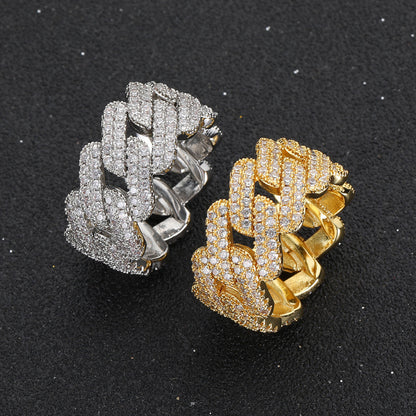 Iced Out 11mm Cuba Link Ring - DATNEWDRIP