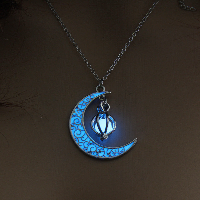 Moon Pumpkin Pendant Luminous Stone Luminous Necklace