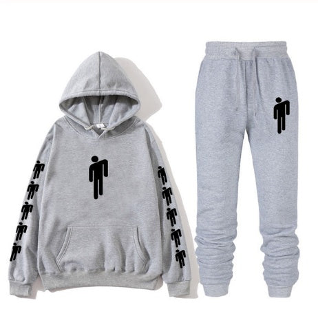 Hoodie print American singer Billie Eilish Hoodie men and women Harajuku hip hop Brilie Eilish sweatshirt set pants