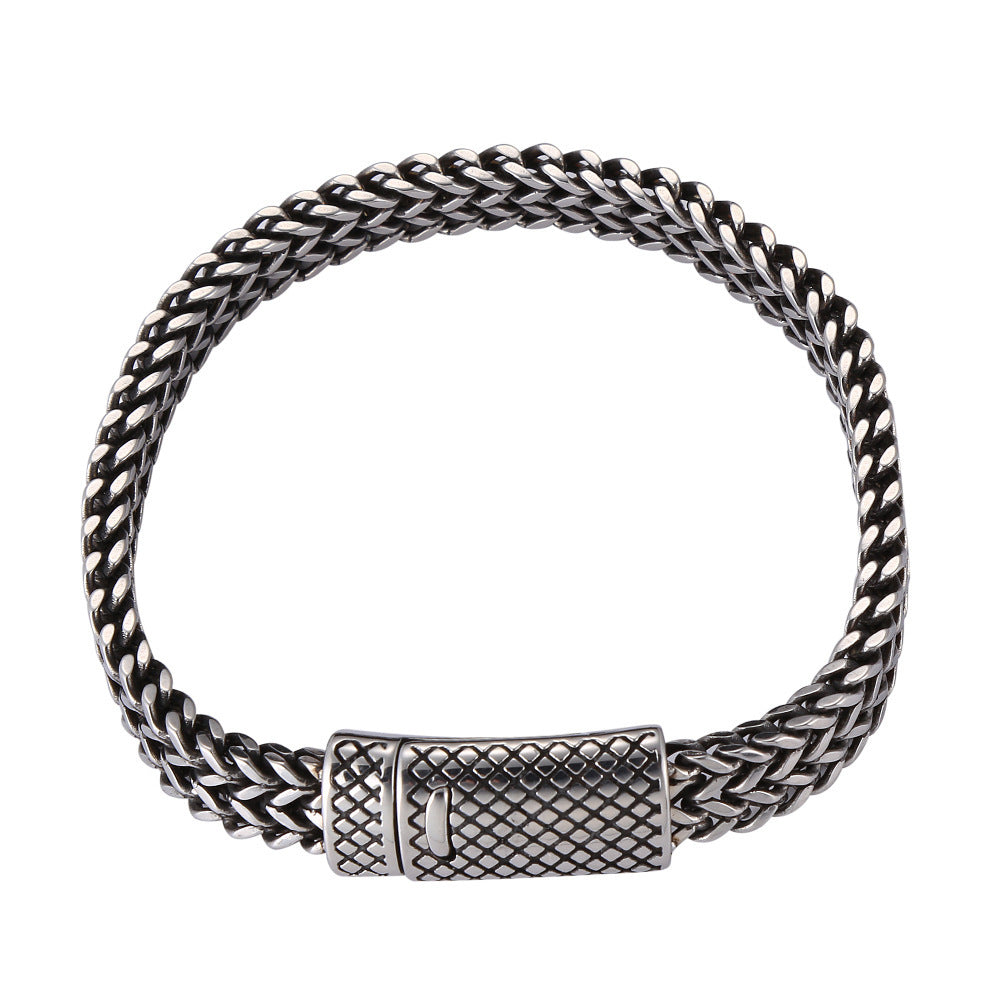 Retro Hip Hop Fashion Titanium Steel Bracelet