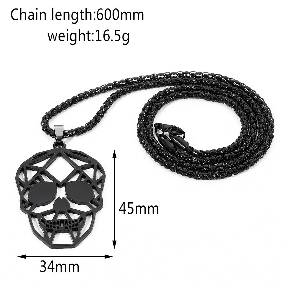 Hip Hop Rock Skull Necklace Skeleton Hollow Street Pendant