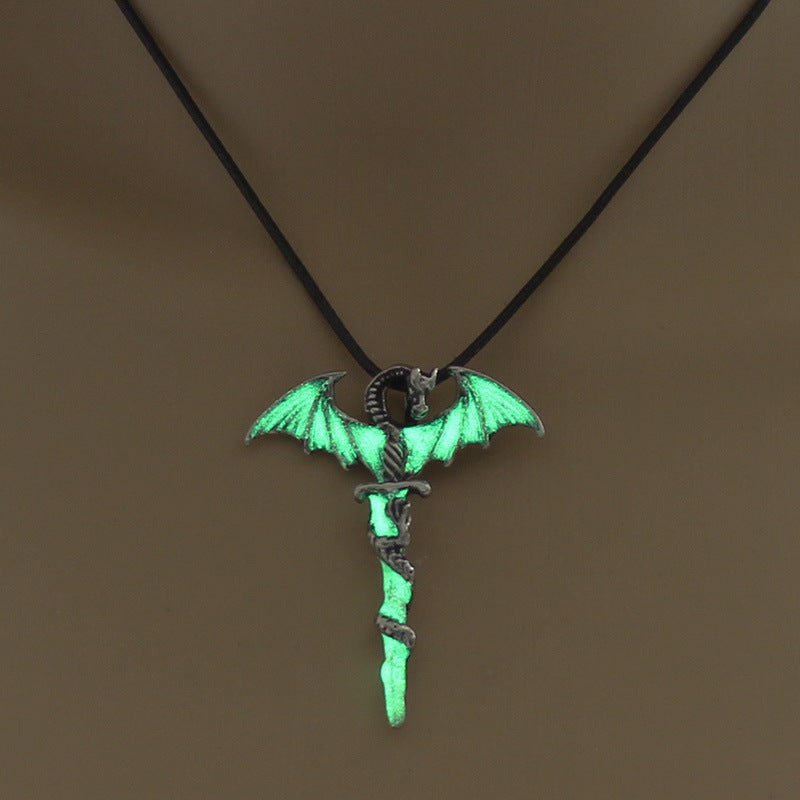 Glowing pterosaur luminous necklace