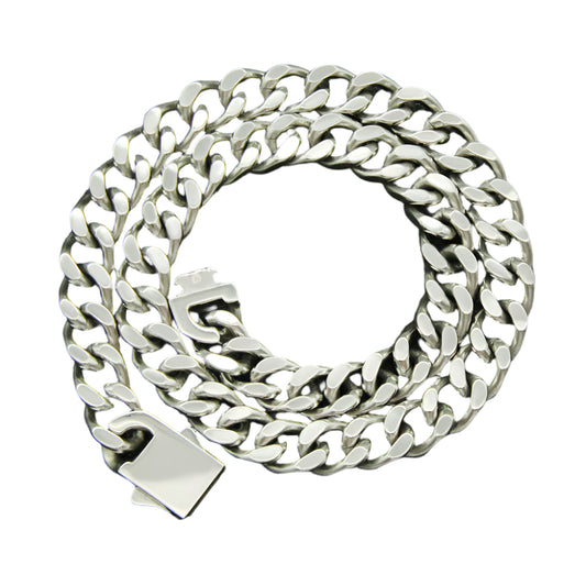 Hip-Hop Punk Glossy Three-Dimensional Cuban Chain Stainless Steel