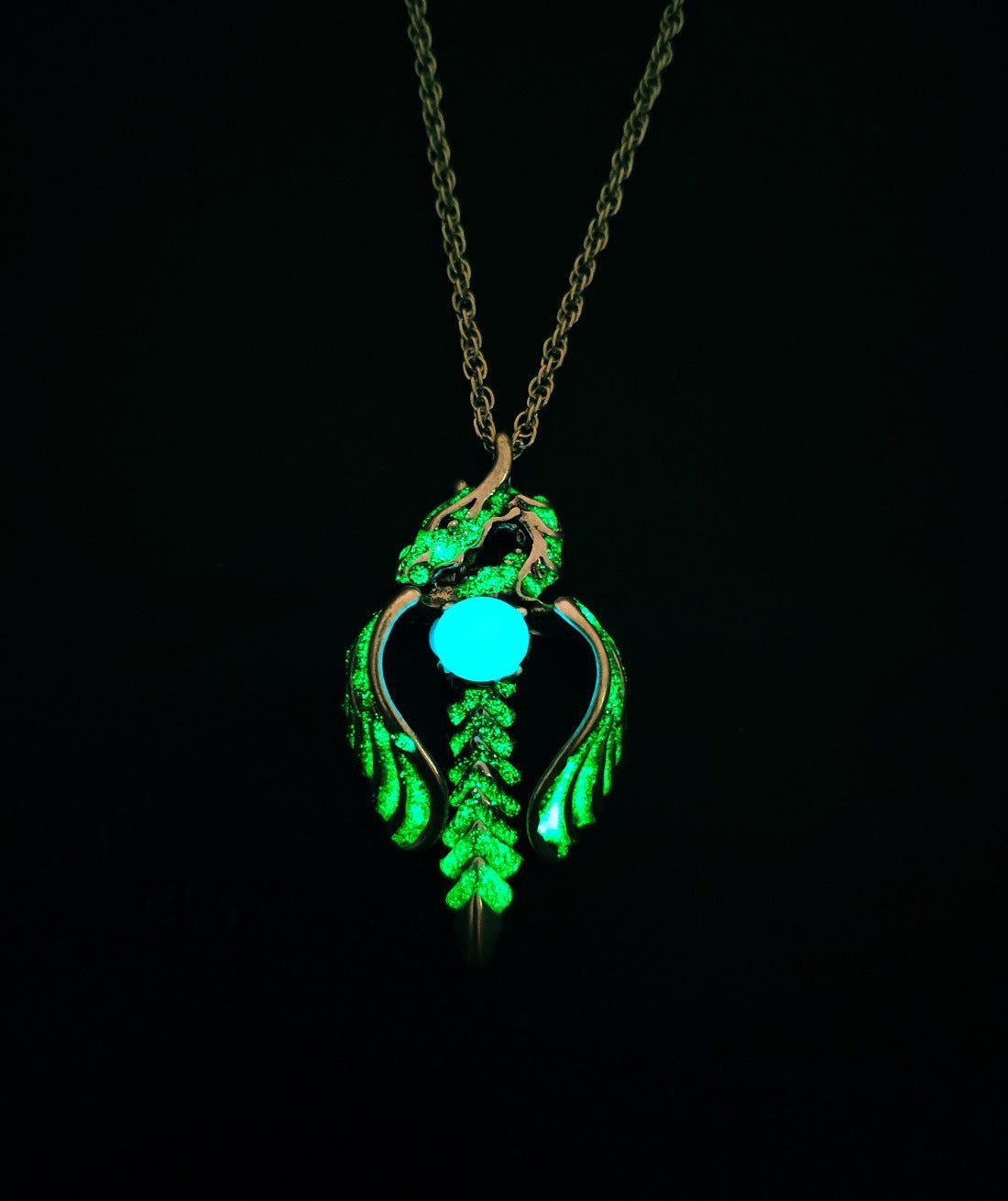 Glowing pterosaur luminous necklace