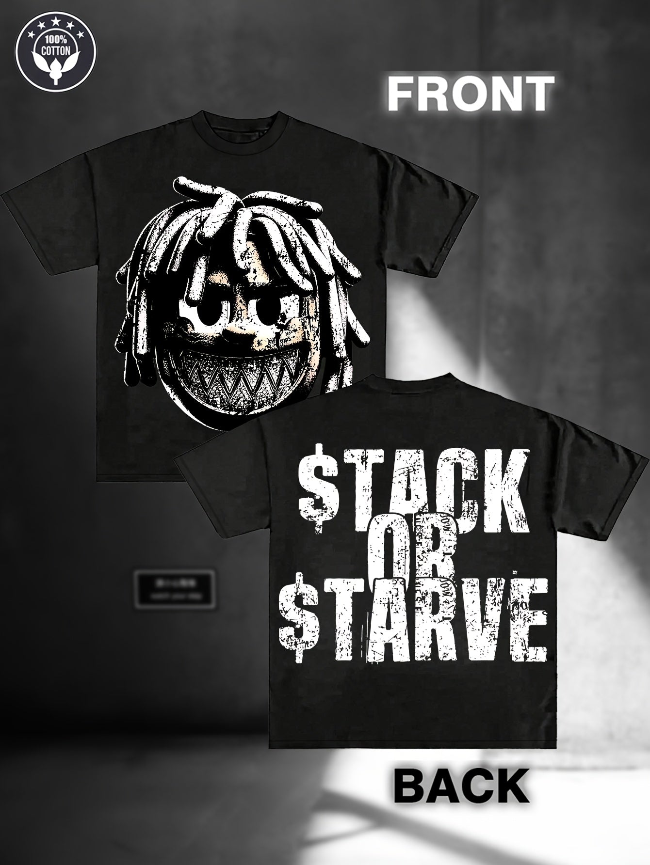 Stack Or Starve Cartoon Boy Tee
