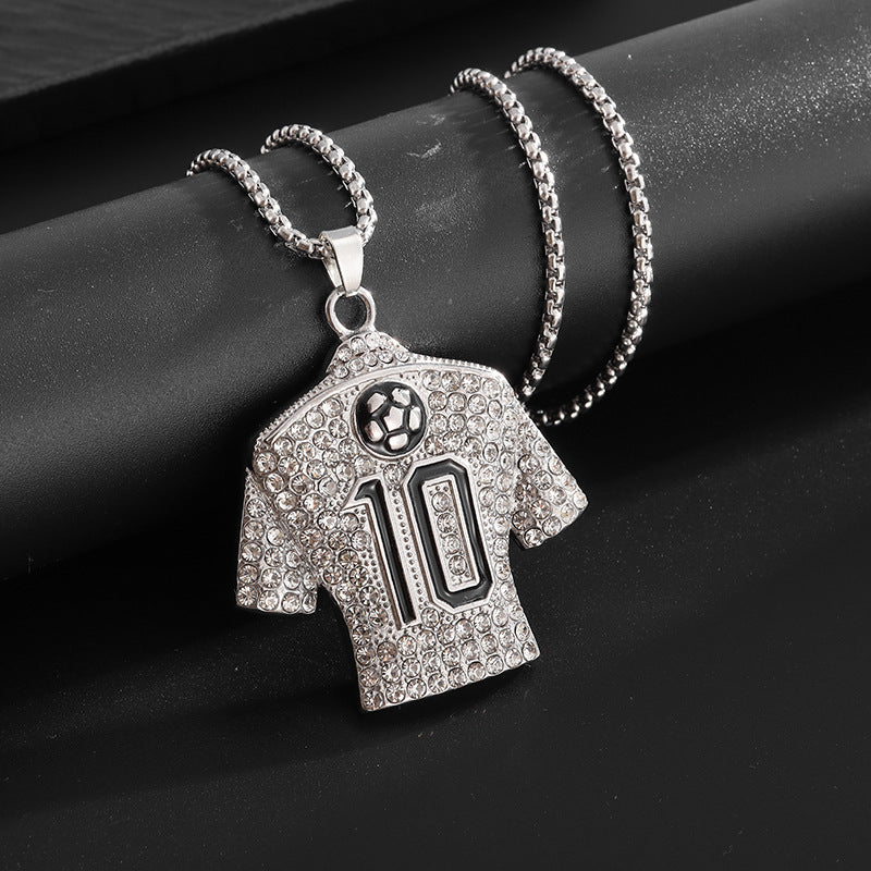 Men's Gold-plated Pendant Ornaments Hip Hop Football Necklace