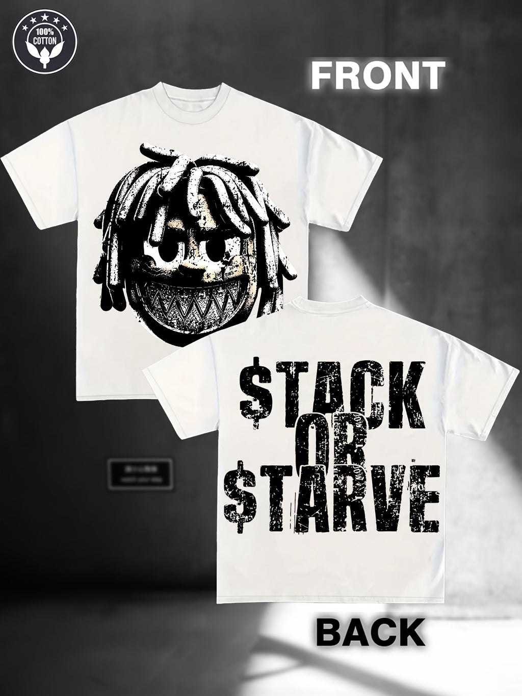 Stack Or Starve Cartoon Boy Tee