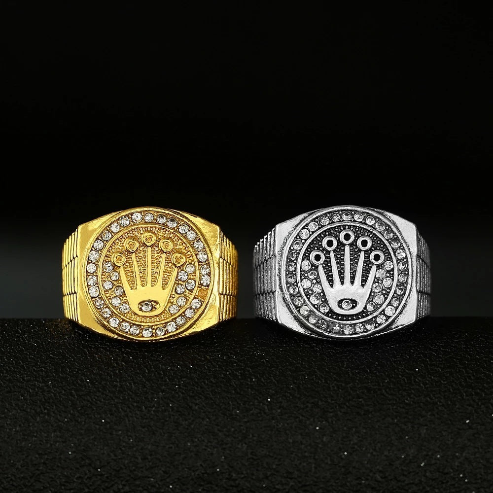 European And American Personalized Hip Hop Palm Crown Ring