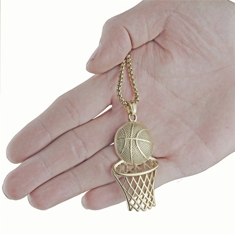 Basketball Frame Pendant Hip Hop Creative Necklace