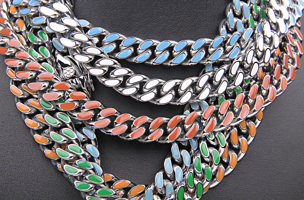 Men's Color Epoxy Hip Hop Cuban Chain