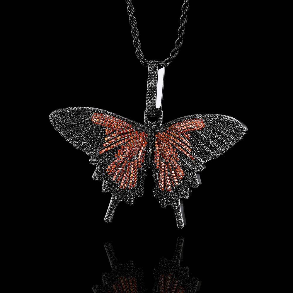 Hip Hop Large Butterfly Pendant Real Gold Electroplating Trendy Necklace