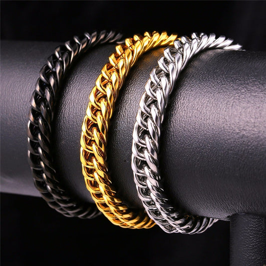 Fashion hip hop stainless steel chain bracelet