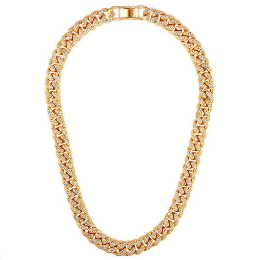 Geometric Alloy Crystal Cuban Chain Hip Hop Gold