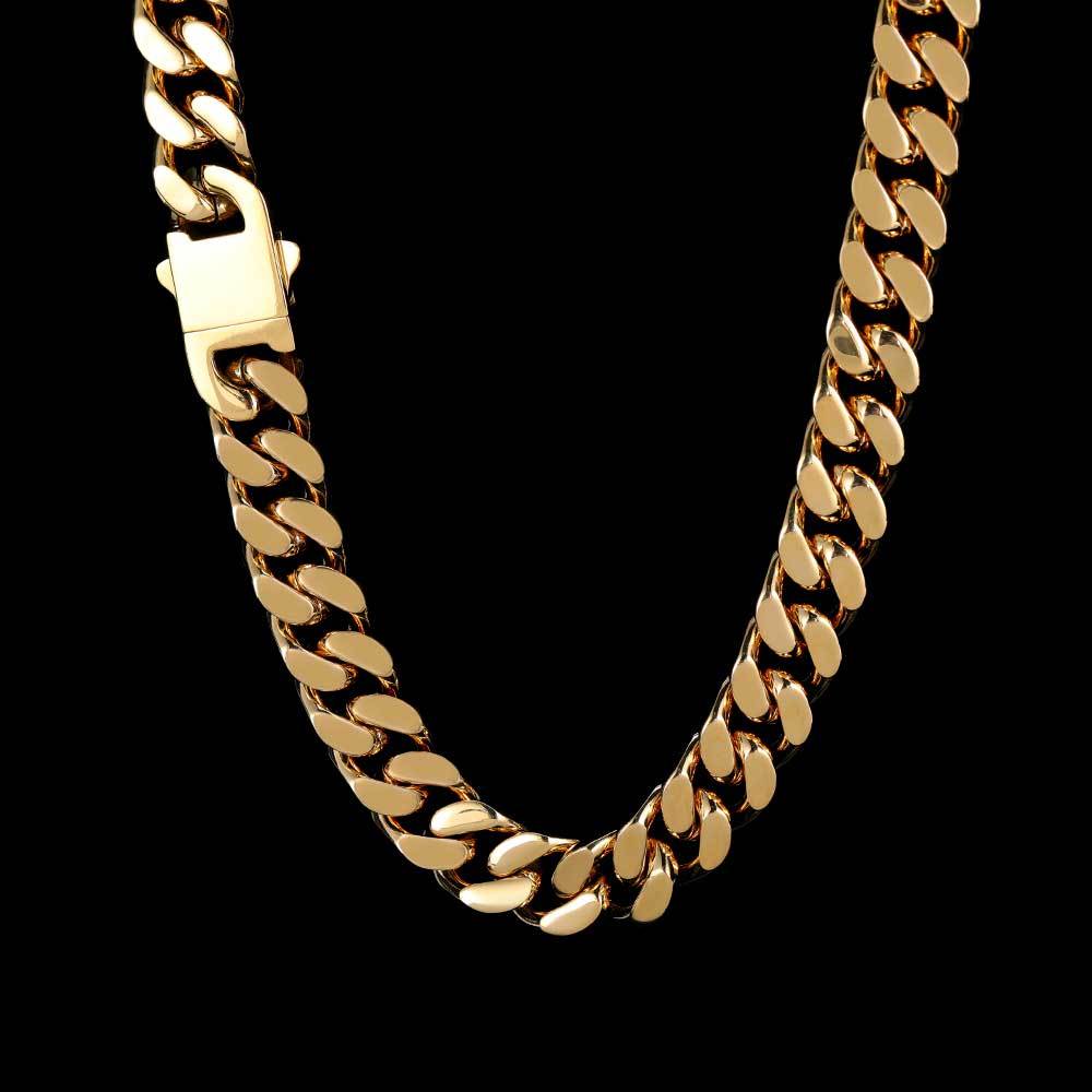 Hip Hop Stainless Steel Encrypted Four Sides Grind Cuban Chain