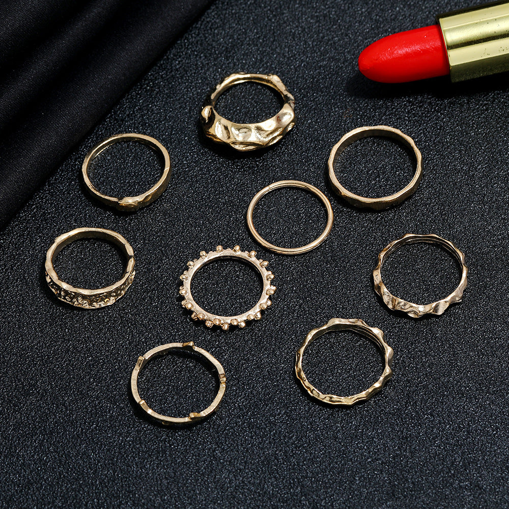 Metal Hip Hop Ring Set