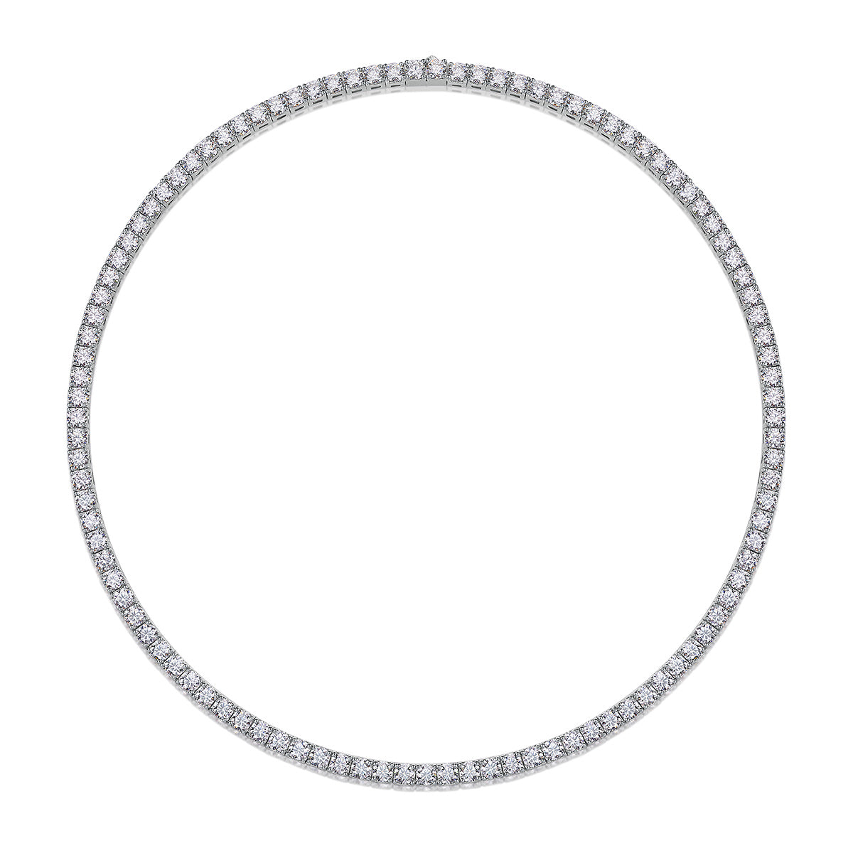 Mossanite Diamond Inlaid Tennis Chain Certified S925 Silver Luxury Fashion Necklace