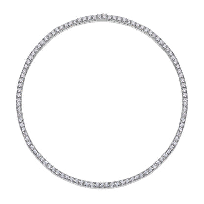 Mossanite Diamond Inlaid Tennis Chain Certified S925 Silver Luxury Fashion Necklace
