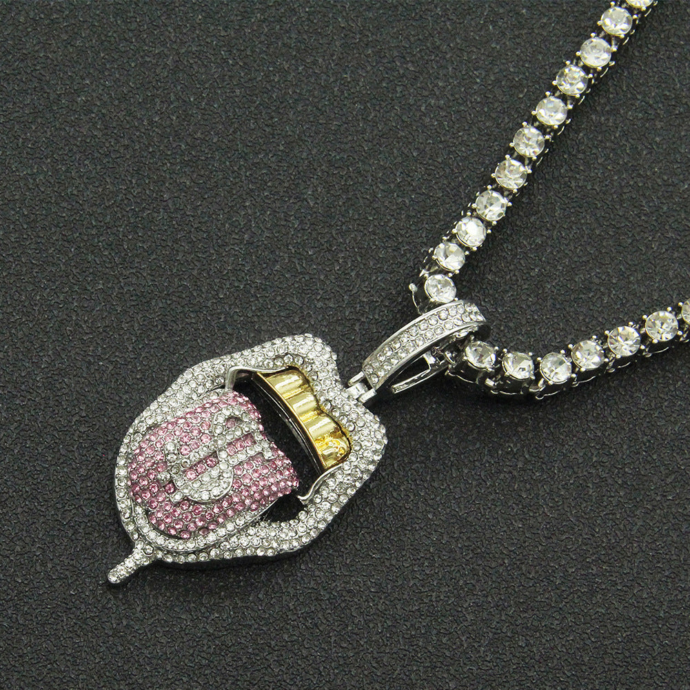 Hip-hop Rap Rap Decorated With Diamond Necklace