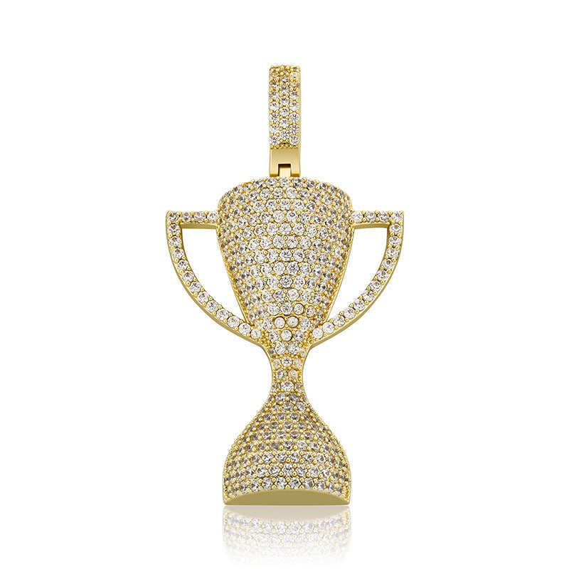 Jinao Jewelry European And American Personality Hip-hop Trophy Pendant Full Of Zircon Solid Models