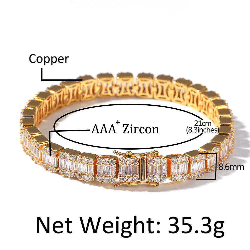 Ladder zircon hip hop bracelet